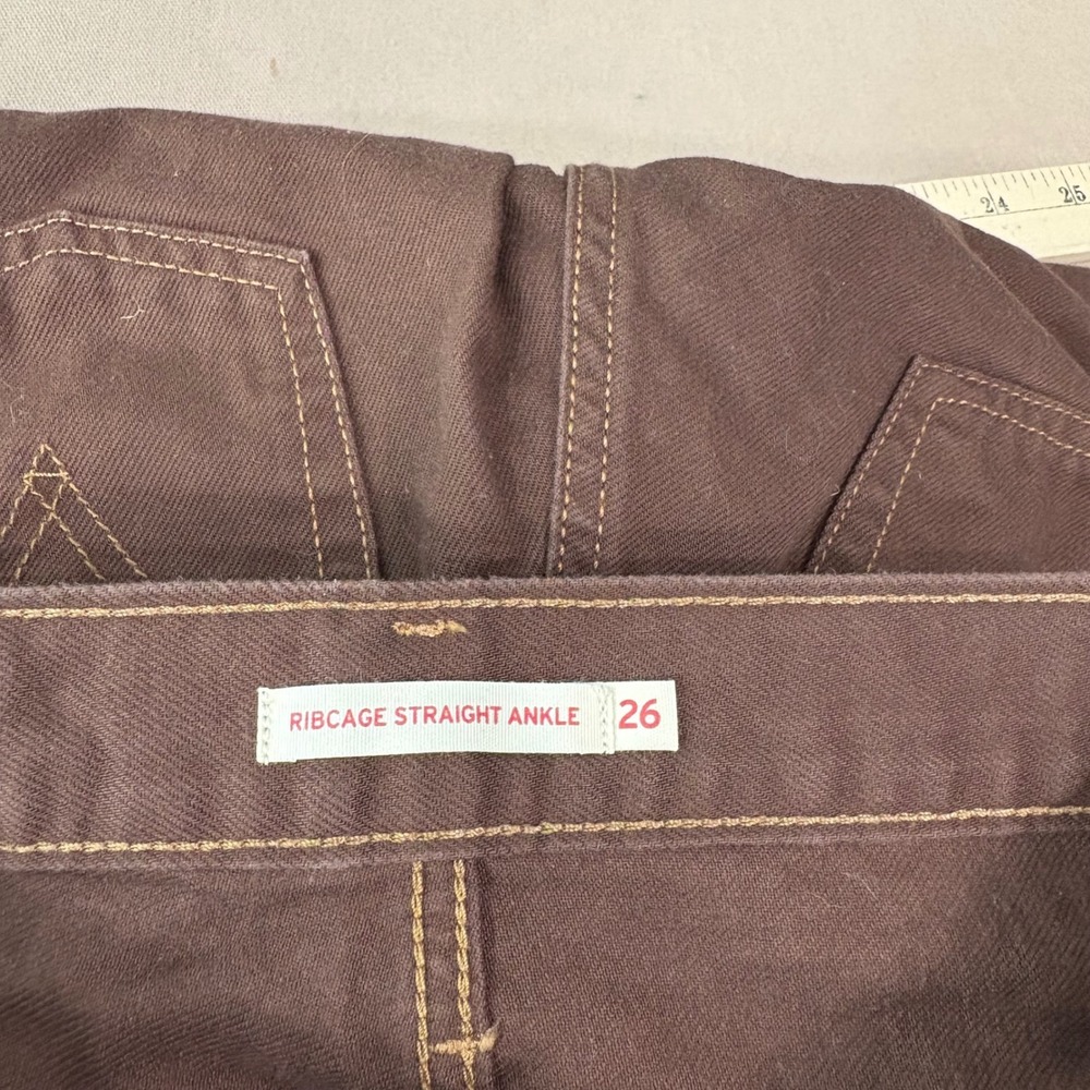 Levi's Jeans Womens 26 Brown Ribcage Straight Ankle High Rise Button Fly Denim - Picture 7 of 13